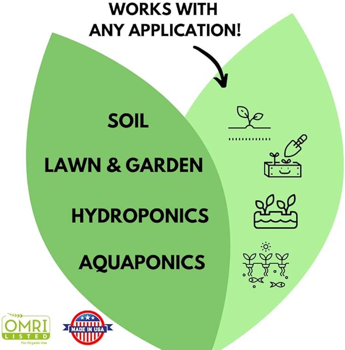 Organic Humic Acid Plant Amendment Natural Humic Soil and Hydroponic Nutrient Enhancer - Lawn and Garden Growth Plant Health (8 oz)