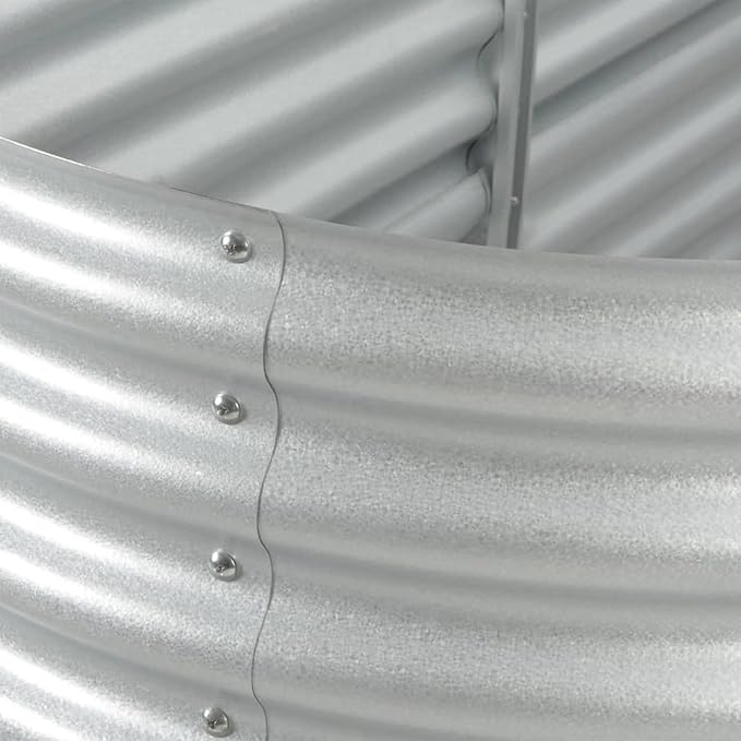 Garden Raised Bed Large Galvanized Steel Planter for DIY Enthusiasts Silver Rectangular Design for Outdoor Gardens Balconies or Patios