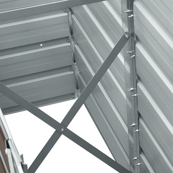 YAFF Garden Raised Bed Galvanized Steel 94.5x15.7x17.7 Brown