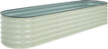 8x2x1.4ft Galvanized Raised Garden Bed 9-in-1 Metal Raised Planter Box Oval Outdoor for Vegetable Flower Backyard and Patio Cream White