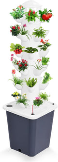 Hydroponic Tower Hydroponics Growing System Kit 6 Layers 30 Pods Vertical Planter Tower with 10L Tank Indoor Outdoor Hydroponic Grow System for Herb/Strawberry/Vegetable/Flower Planting (Black)