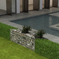 Gabion Basket Galvanized Steel 47.2x11.8x19.7 Gabion Raised Bed Gabion Cages Basket Steel Woven Gabion Net for Backyard Garden