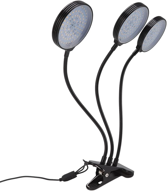 LED 45W Plant Grow Lamp with 3 Adjustable Heads USB Powered - Flexible 360° Bend Waterproof Design for Indoor Plants and Succulents