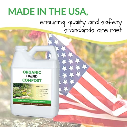 Organic Liquid Compost: Fast-Acting Alternative to Messy and Smelly Composting | Compost Tea Concentrate Perfect for Brewing Compost Teas (1 Gallon Treats Up to 20000 Sq.Feet)