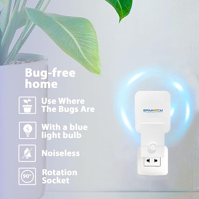 Blue Light Bug Catcher Indoor Plug in Gnat Traps for House Indoor Fly Trap for Fruit Fly Moth and Mosquito Flying Insect Catcher 4 Device+8 Refills