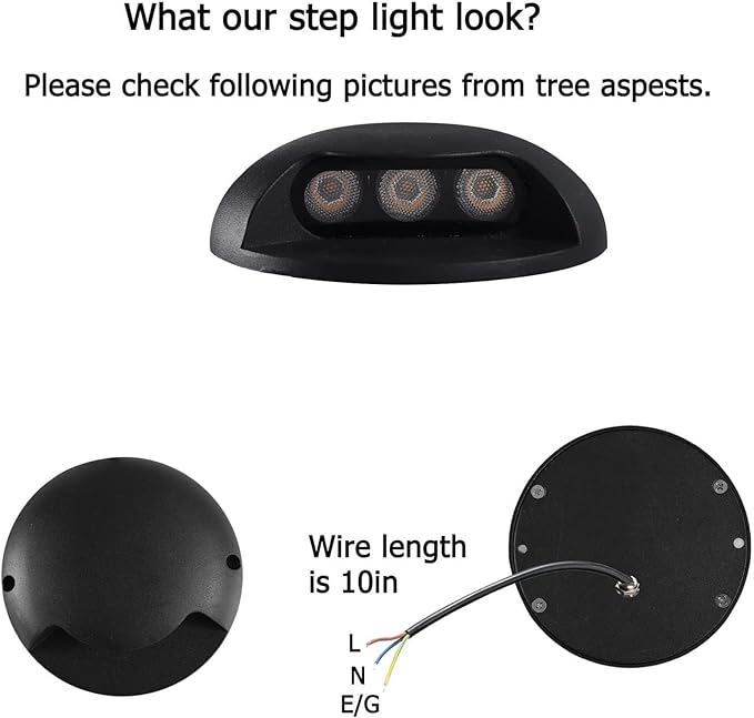 2PCS 3W Surface Mount Spotlights - Hardwired Aluminum Housing Fence Lights IP65 Waterproof LED Deck Lights(RedDc12v)