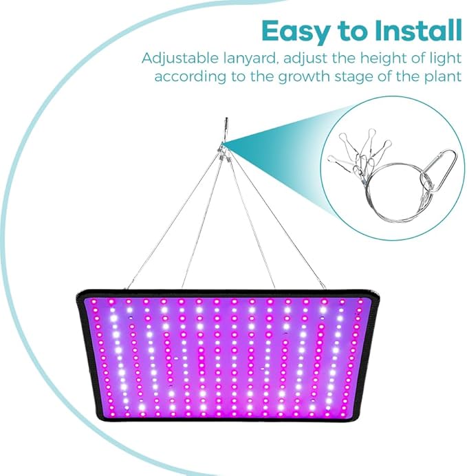 2PCS 800W Sunlight LED Grow Lamp 256 LEDs for Diverse Growth Full Spectrum Mimics Sunlights Blending Red/Blue/UV/IR to Veg &amp Bloom Easy to Install In Grow Tents Hydroponic Gardens &amp Herb Cul