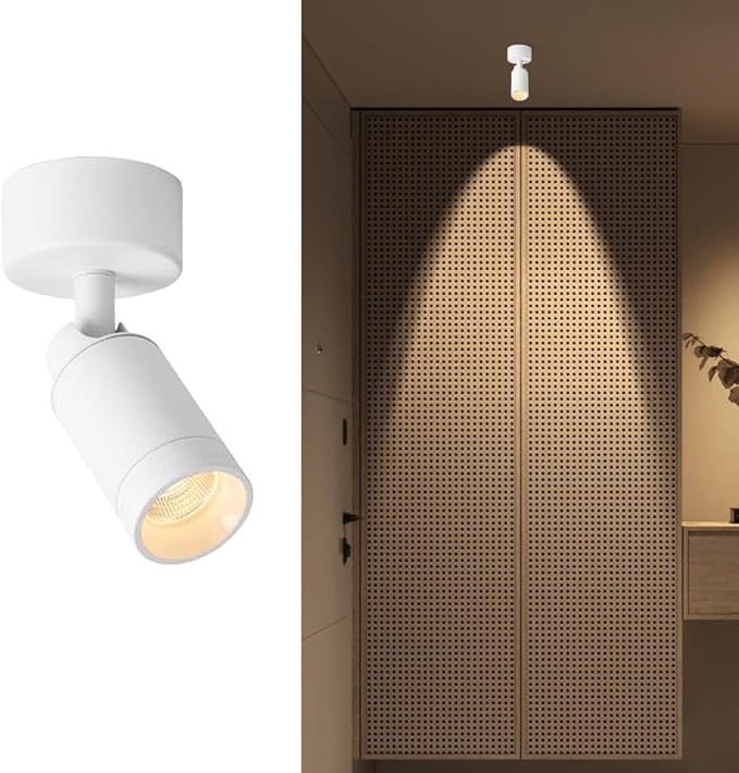 Adjustable Ceiling Spotlight 5w Spot Light Exposed Mounted Led Flush Mount Lights Directio l Spotlights Accent Lighting Artwork Display Lamps