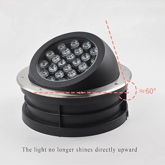 Outdoor Ground Light 60° Embedded Polarized Spotlight IP66 Waterproof AC85-110V LED Underground Light for Garden Deck Driveway Patio Decorative Landscape Light