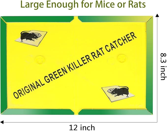 Ezoon 12 Pack Large Mouse Glue Traps with Enhanced Stickiness Rat Snake Sticky Pad Board for House Indoor Outdoor Easy to Set Extra Large (8.3 x 12)