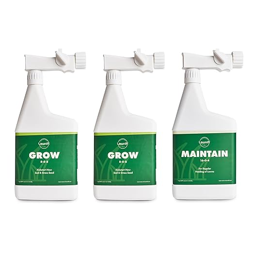 Lawnifi New Lawn Starter Box 3 Bottles of Liquid Fertilizer - Grow x2 Maintain x1
