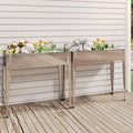 Galvanized Steel Planter Box Metal Outdoor Raised Garden Beds - Large Tall Gardening Planter Set - Vegetable Plant Flower Growing Pots 2 pcs