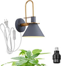 Hook Type Wall Mounted Plant Light Full Spectrum 4500K 10W Adjusted Angle &amp Light Beam Range 15°-60° Modern Gray Metal Wall Lamp for Indoor Growing Plants Flowers