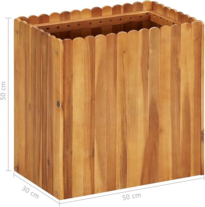 Garden Raised Bed 19.6x11.8x19.6 Solid Acacia Wood