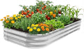 Galvanized Raised Garden Bed Kit Large Metal Raised Garden Beds for Vegetables Galvanized Planter Raised Garden Boxes Outdoor (Silver)