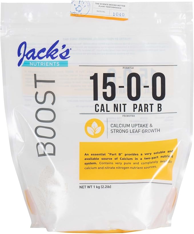 Jack's Classic Nutrients Calcium Nitrate Fertilizer 15-0-0 (Part A and B Dual Pack 4.4 Pounds Total (Pack of 2))