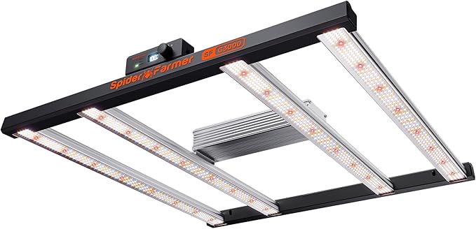 Spider Farmer G3000 Cost-Effective LED Grow Lights 300W Upgraded App Remote Control 3x3ft Coverage Full Spectrum Dimmable Bar Style Growing Lamp for Indoor Plants