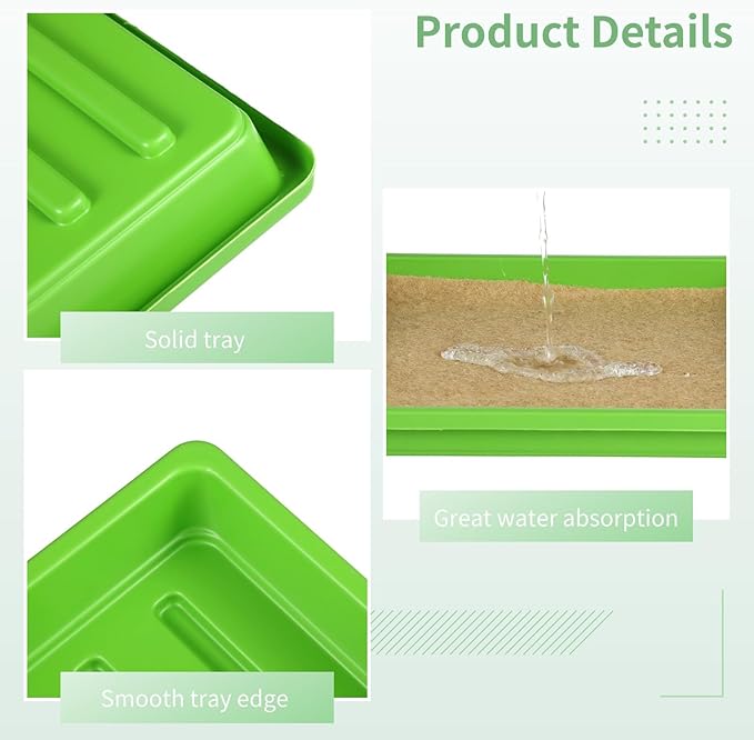 for Indoor Hydroponic Cultivation Quality and Breathable Organic Growing Mat Kit Reusable Trays and High-Absorbency 10 in X 10 in Jute Mats 16 Pcs Jute Grow Mat Tray Set
