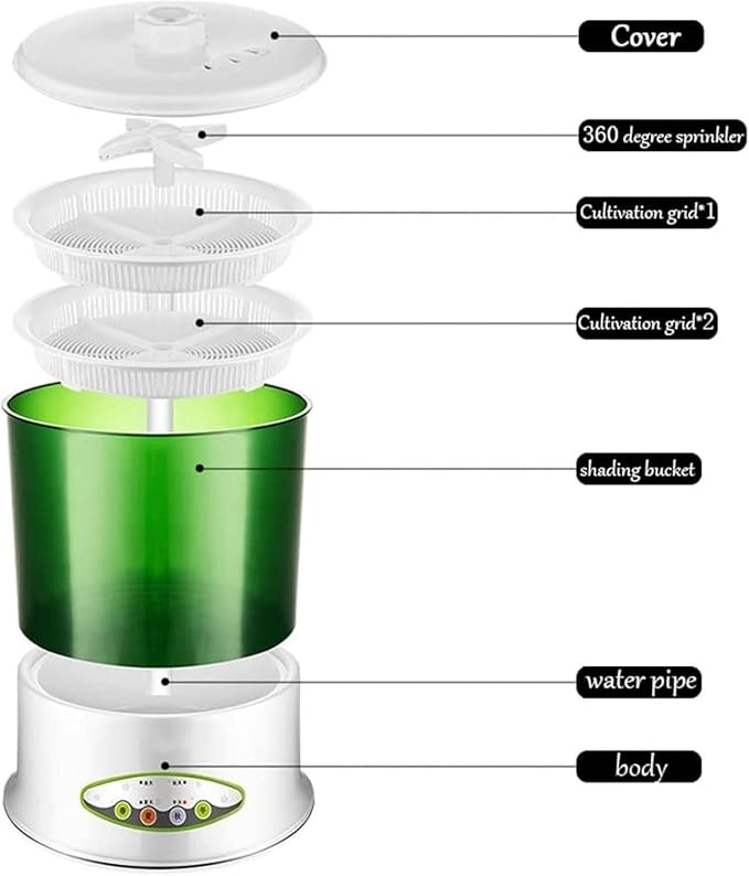 Bean Sprouts Machine Bean Sprouts Maker with Four Season Seed Sprouter Kit Seed Grow Cereal Tool for Wheatgrass Soybean