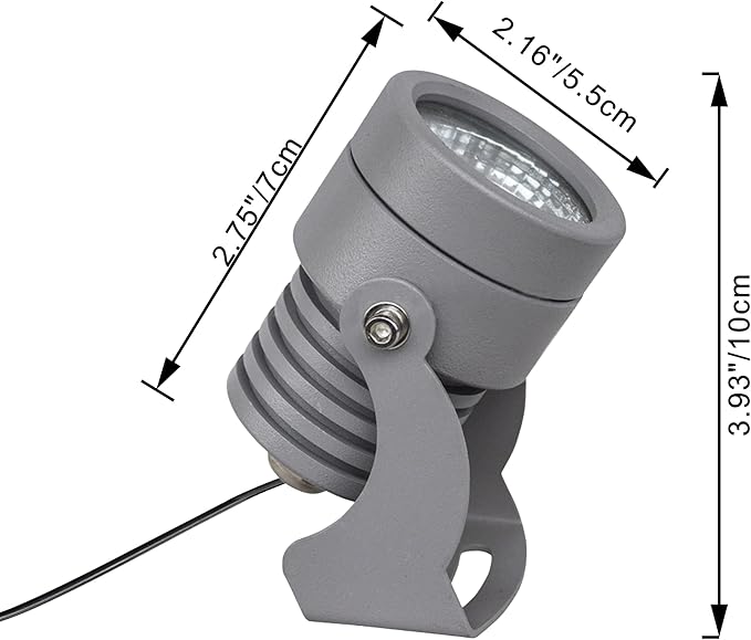 Kiven IP65 Waterproof LED Landscape Mini Up Down Light LED Decorative Spotlight Lamp with Plug-in Cord and Timer for Indoor Outdoor Yard Step Statue LED Lawn Light(3W Cool White)
