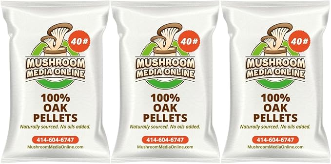 Premium 100% Oak Pellets – Pure Hardwood Substrate for Mushroom Cultivation | Ideal for Shiitake Oyster Reishi &amp More (120 Pounds)