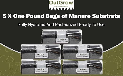 Pasteurized Horse Manure Based Mushroom Bulk Substrate 5 X (1 Pound Bags)