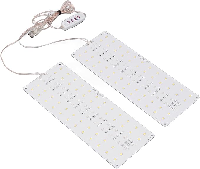 LED Plant Growth Lamp Dimmable Full Spectrum Indoor Grow Light USB 5V Greenhouses (Double Head)
