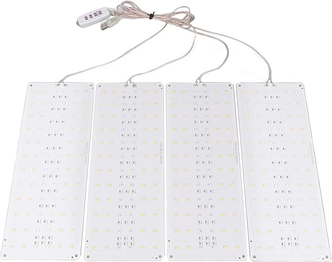 LED Plant Growth Lamp Dimmable Full Spectrum Indoor Grow Light USB 5V Greenhouses (4 Heads)