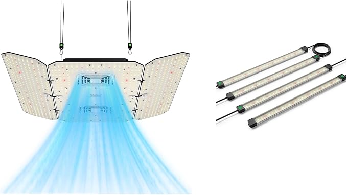 VIVOSUN AeroLight Wing AW400SE and LumaRay Side Lighting Bars (4-Bar) Full Spectrum LED Grow Lights for Grow Tents Greenhouses SGS Compatible