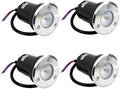 4PCS Recessed Outdoor Spotlights - Outdoor Buried Lights Low Voltage Landscape Light 3W Round Underground Light/COB In Ground LED Light/IP67 Waterproof Mini LYellow 24V