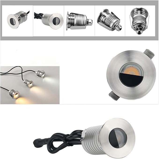 LED Underground Light - Outdoor Low Voltage Landscape Spotlight IP67 Waterproof Half-Shielded Anti-Glare Recessed Warm White (12V-3W White 24V)