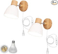 2-Pack Hook Mounted Plant Light Full Spectrum 6000K 25W White Light Timing Plug in Cord Modern White Wall Lamp for Indoor Plants Flowers Growing