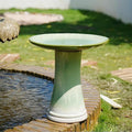 Handmade Green Gradient Glaze Ceramic Bird Bath 16.93 inch Diameter 18.11 inch Height Outdoor Gfor Birds Bathing Feeding Lightweight Weather Resistant