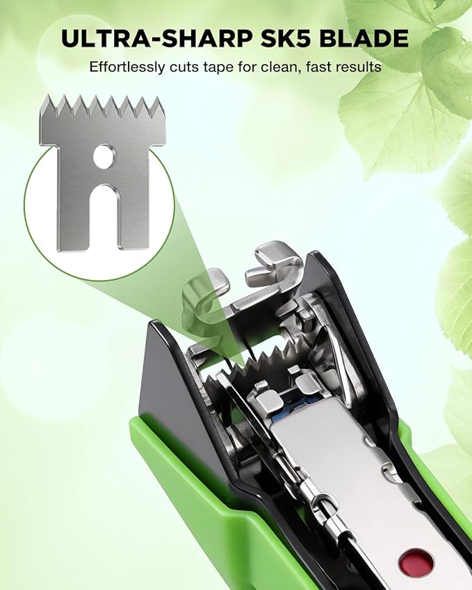 WORKPRO Plant Tying Machine with 6 Scissors Lightweight Tape Gun for Tying Vines and Support Plant Includes Gloves 20 Rolls of Tape 10000 Staples Ideal for Tomatoes Grapes Cucumber Vegetables