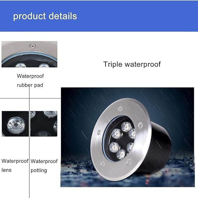 Ground Landscape Lights - LED Outdoor Spotlight Floodlight IP67 Waterproof Recessed Lamp Lighting for Garden Yard Construction(White24W(AC85-265v))