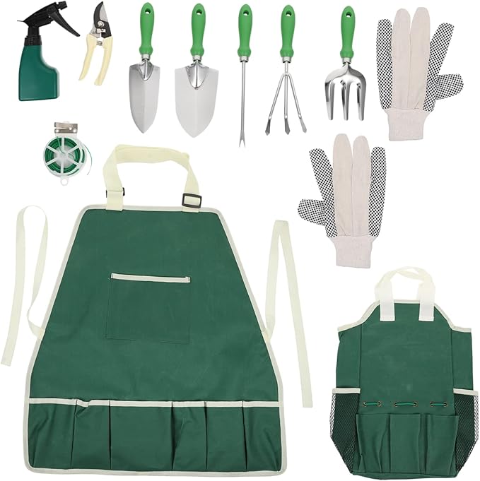 11pcs Stainless Steel Garden Tool Set Weeding Shovel Rake Fork Trowel Portable Outdoor Planting Tools for Home Use
