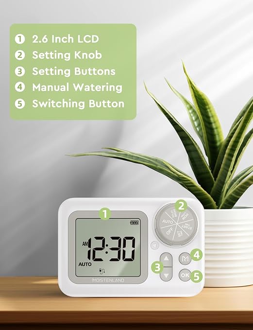 Automatic Watering System 15 Potted Indoor Houseplants Support Plant Waterer Vacation Plant Watering Devices with Digital Programmable Water Timer