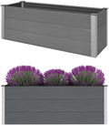 SKM Garden Raised Bed WPC 59.1 x 19.7 x 21.3 Gray (20.03 KG/44.066 LBS)
