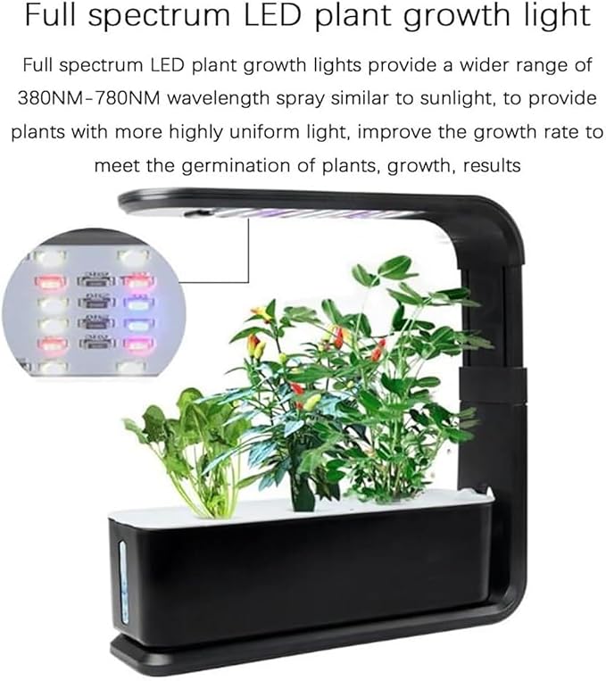Pveanns Hydroponics Growing System 3 Pods Hydroponics Growing System Indoor Garden with LED Grow Light Automatic Timer Germination Kits Height Adjustable for Home Kitchen