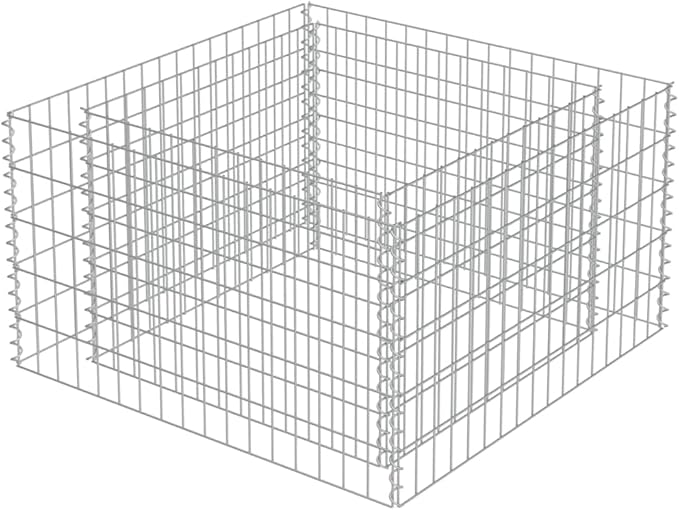 Garden Raised Bed Galvanized Steel Planter 35.4 x 35.4 x 19.7 in Silver Finish for Outdoor Gardening Balcony or Patio
