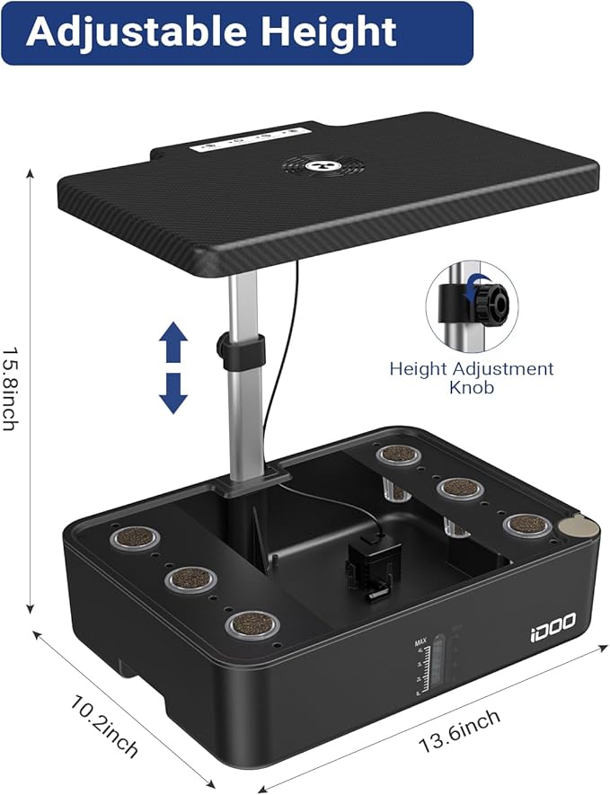 iDOO Hydroponics Growing System Kit 12Pods Indoor Herb Garden System with LED Grow Light Built-in Fan Auto-Timer Adjustable Height Up to 11.3 for Home School for Women Mom for Christmas Gifts