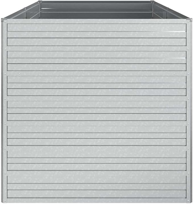 Garden Raised Bed Silver Galvanized Steel 63x31.5x30.3 inch Rectangular Planter for Outdoor Plants Durable Metal for Vegetables and Herbs