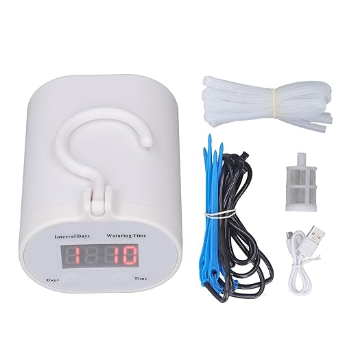 Automatic Drip Irrigation Kit for Indoor Potted Plants Self Watering System with Timer Easy DIY Installation Water Saving and Battery or USB Powered (Support 4 Pot Drip)