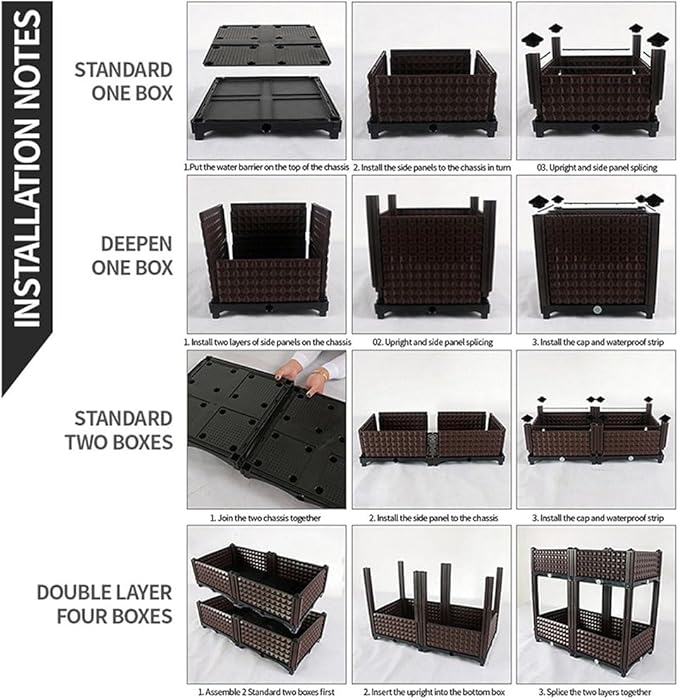 SOGA 40cm Raised Planter Box – Outdoor Plastic Garden Bed with Legs for Growing Vegetables Herbs &amp Flowers Durable Container for Patio Balcony &amp Backyard Gardening