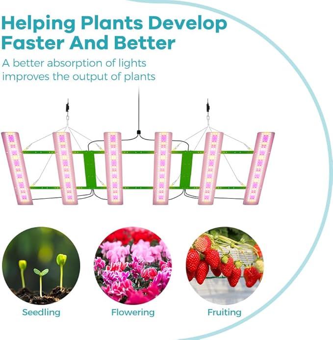 1000W Full Spectrum Plant Grow Light For All Plant Growth Phases—From Seed Sprouting To Flowering Fitted with Sturdy Hanging Hooks &amp US PlugIdeal For Indoor Gardens Hydroponic Setups &amp Growin
