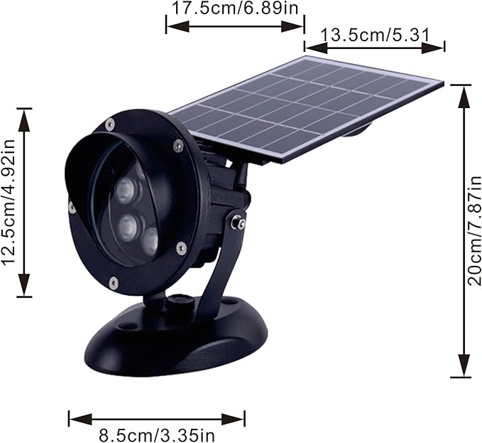 Kiven Solar Lights Outdoor with Vinly Siding Hooks 10W LED Indoor/Outdoor Waterproof Spotlight Rechargeable Solar Powered Landscape Lights for Plants Porch GardenVinly Siding(Cool White)