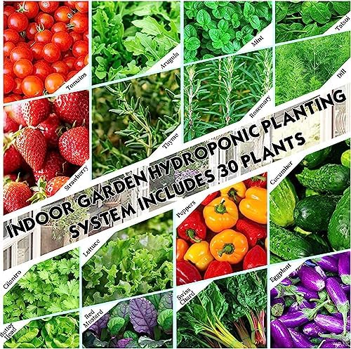 Indoor Hydroponic Tower Garden System - Complete Aeroponics Kit for Growing Herbs Fruits &amp Vegetables - Includes Timer Pump &amp Net Pots for Home Gardening