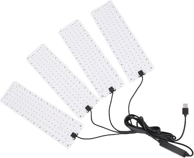 GLOGLOW LED Grow Lights AluminumBased Full Spectrum Plant Growth Lamp with Timer for Seed Starting and Indoor Vegetables (4 Head)