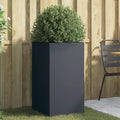 Raised Garden Bed Planter 15x16.5x29.5 Anthracite Cold-Rolled Steel Rectangular Outdoor Container Matte Metal Raised Planter Box for Balcony Patio Vegetable Flower Herbs