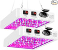 2PCS 300W LED Plant Lamp Sunlight Full Spectrum Fill Lamps 216Leds Grow Lights Veg/Bloom Modes Dimmable Red Bule Greenhouse Hydroponics 100-277V Indoor UV IR Seed Cultivation Light with Hook US Plug